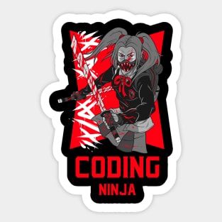 Female Coding Ninja Sticker